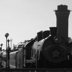 steam locomotive as a symbol of way to the fine future