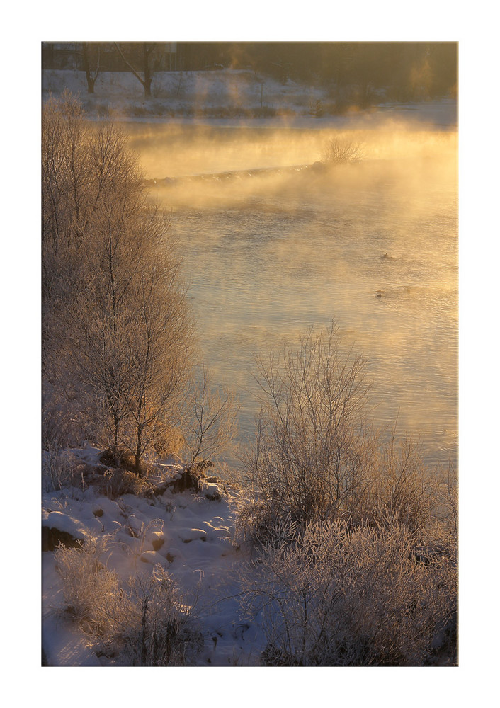 steaming river