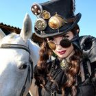 Steampank mit einem Lipizzaner (Cosplay)