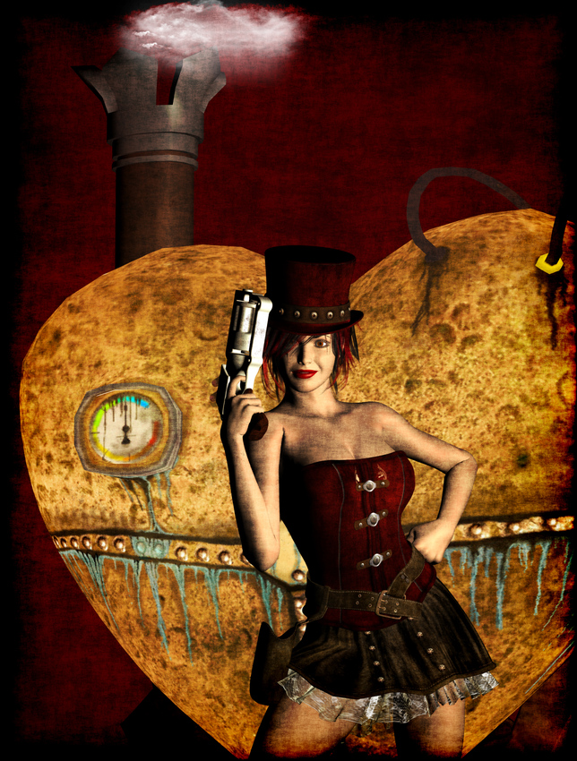 Steampunklady mit Herz