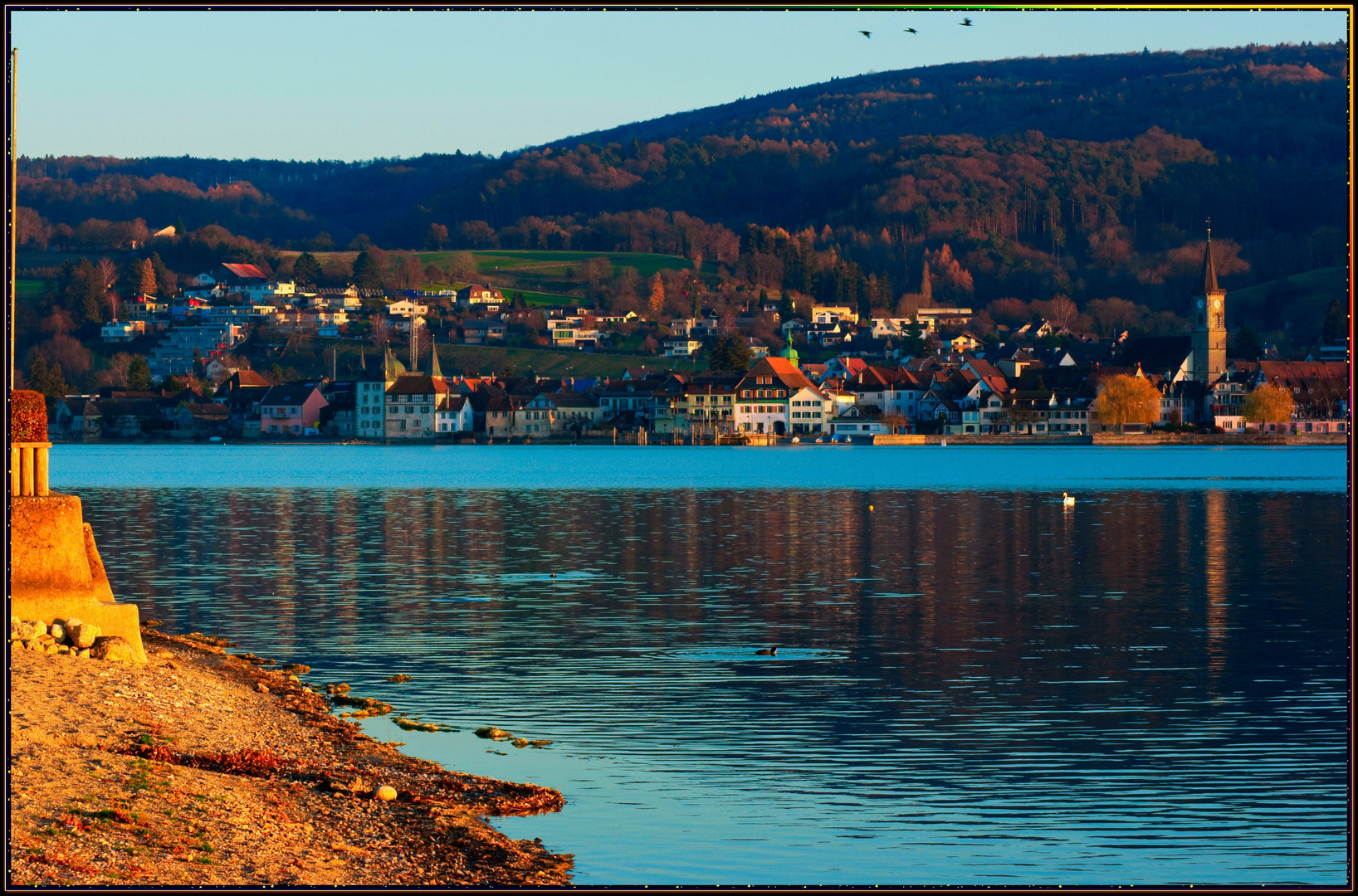 Steckborn (Schweiz) am Bodensee, im letzten Abendlicht