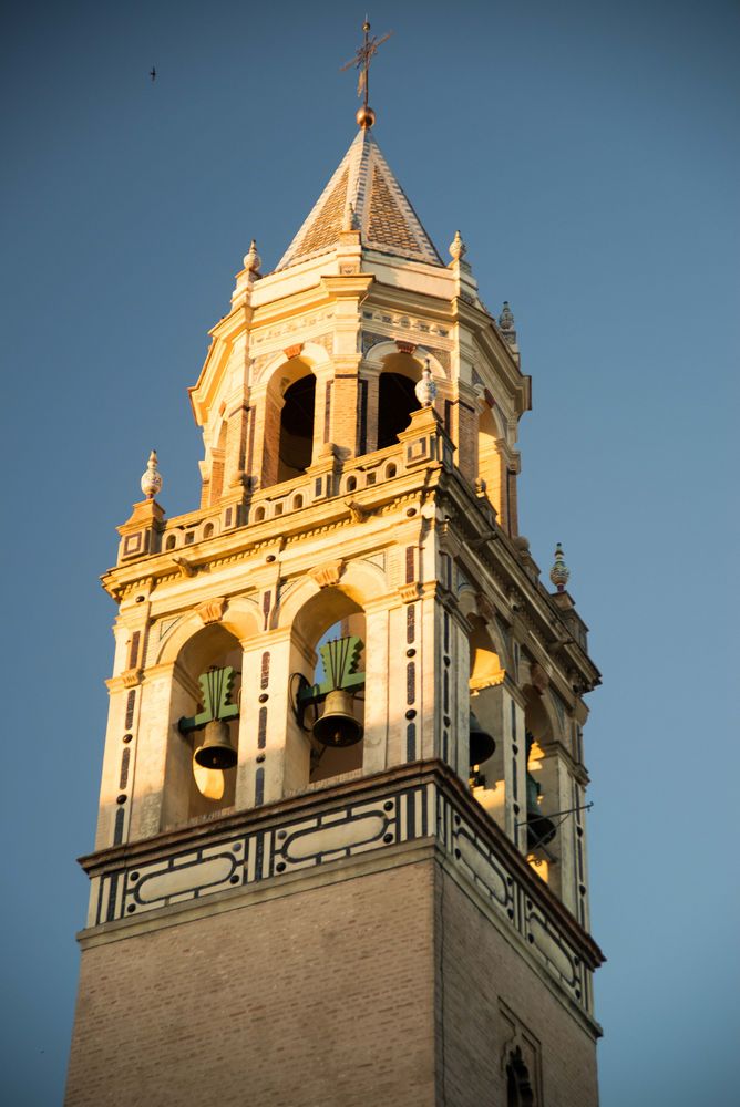 Steeple at sunset