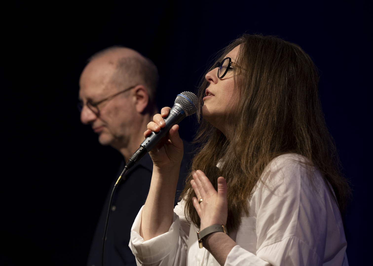 Stefanie Schlesinger mit Wolfgang Lackerschmid