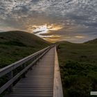 Steg im Sonnenuntergang