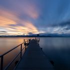 Steg in Lochau am Bodensee bei Sonnenuntergang