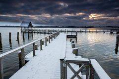 Steganlage am Hemmelsdorfer See nachdem es auch bei uns etwas Schnee gab.