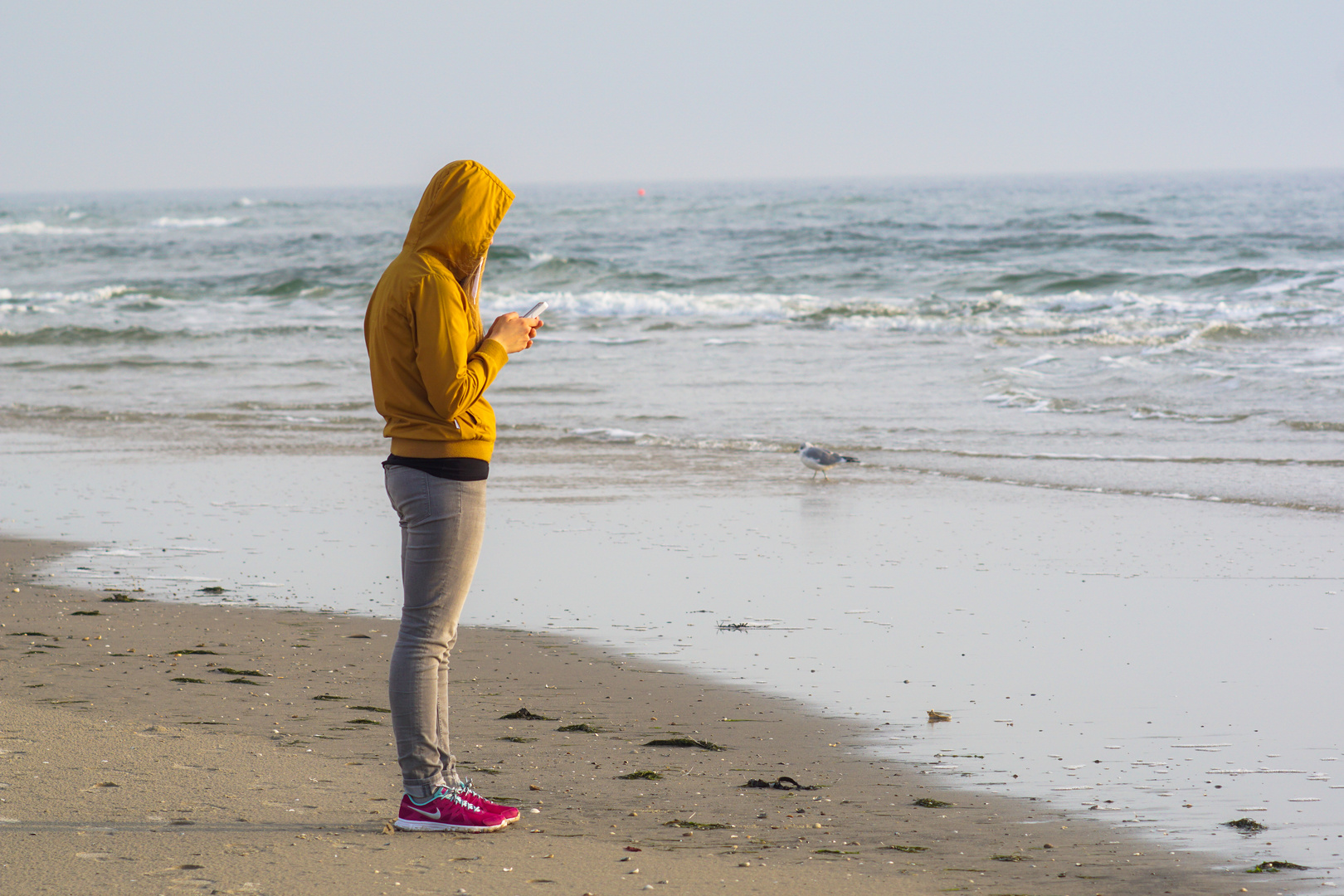 "Stehe gerade am Strand..."