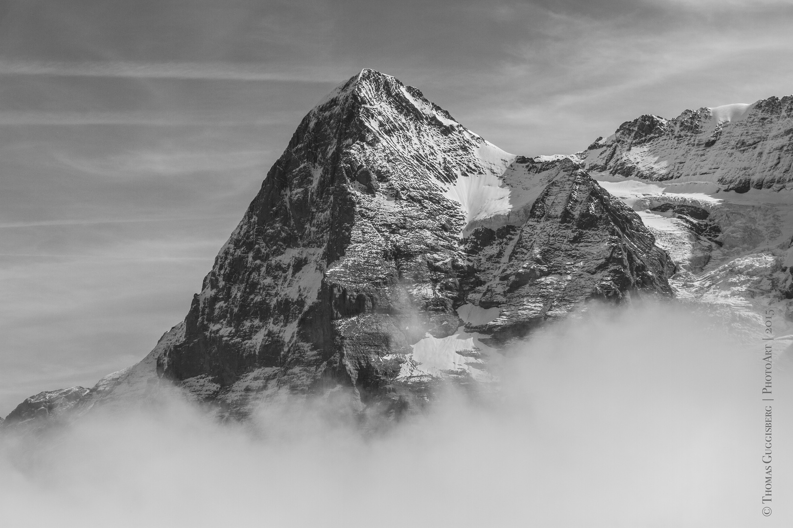 Steigender Nebel am Eiger