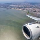 Steigflug über dem Tejo