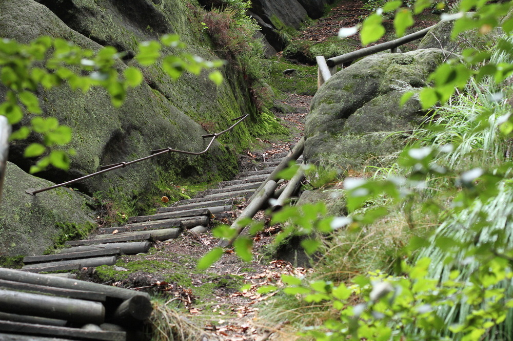 steil nach oben