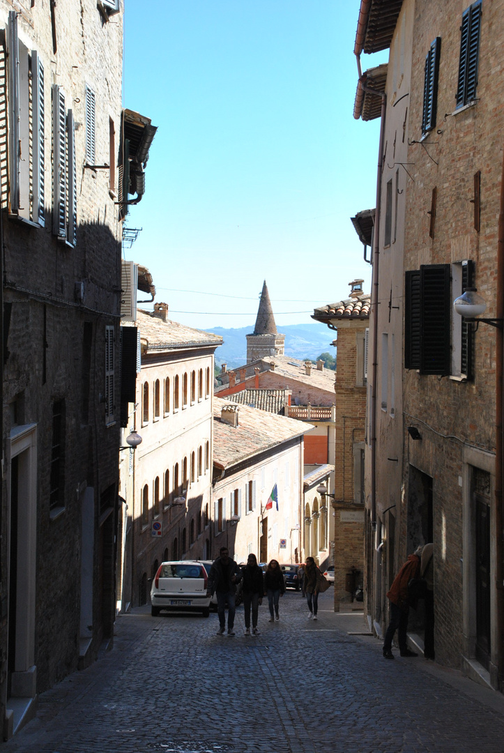 Steile Gassen in Urbino