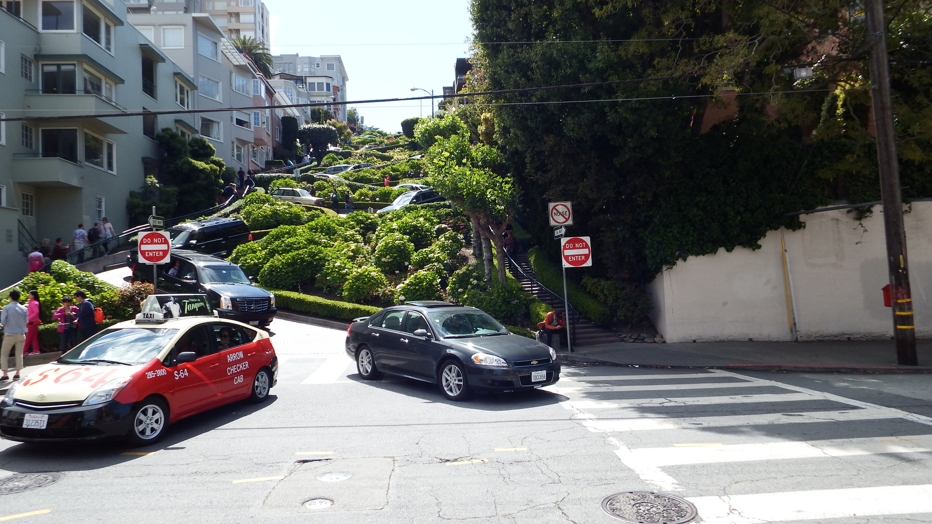 Steilste und kurvenreichster Straßenabschnitt der Lombard Street