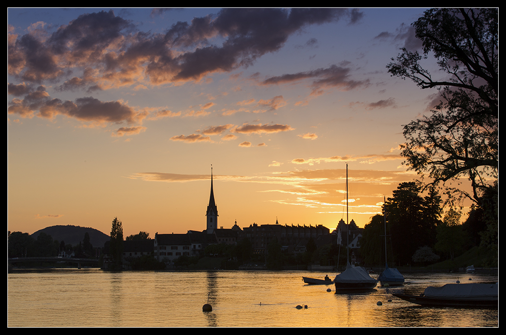 Stein im Sonnenuntergang