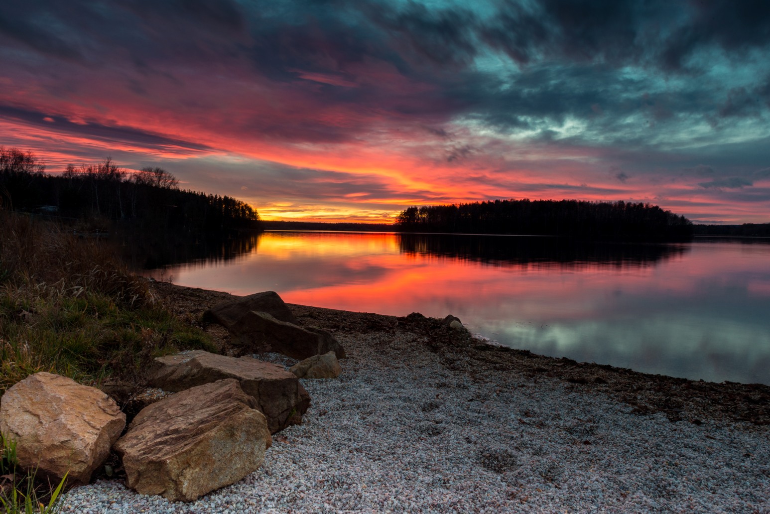 Steinberger See Sonnenuntergang