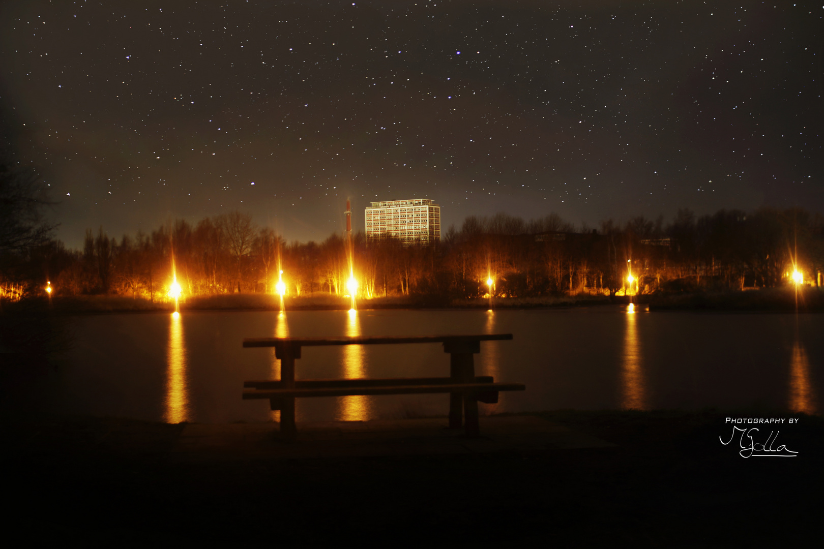 Steindammpark bei Nacht