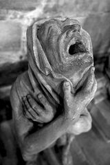 Steinfigur (Wasserspeier, Gargoyle) in der Johanniskirche Schwäbisch Gmünd