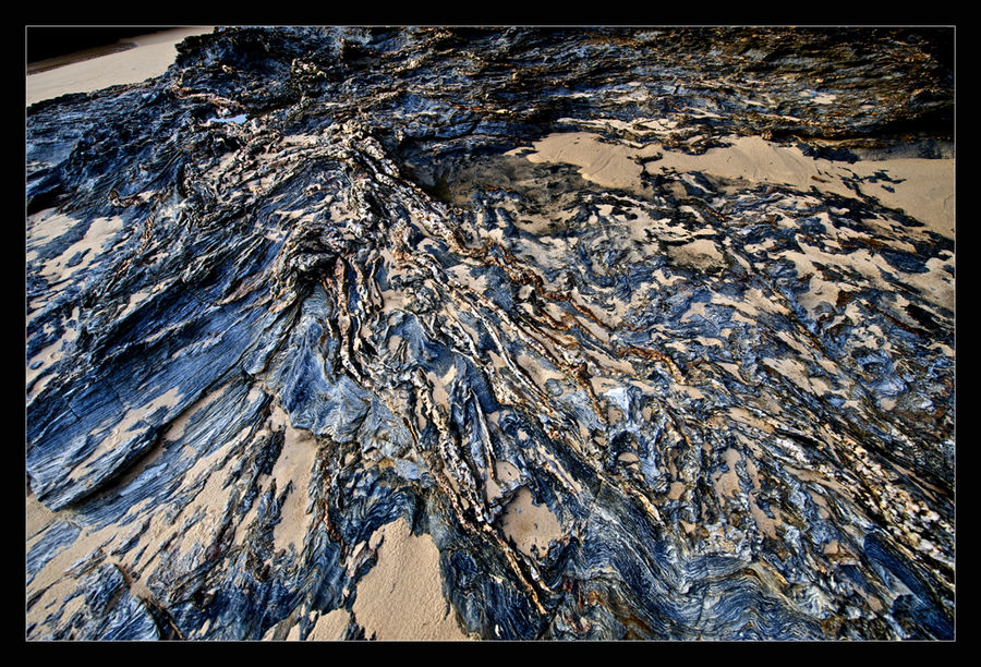 Steinformationen am Strand