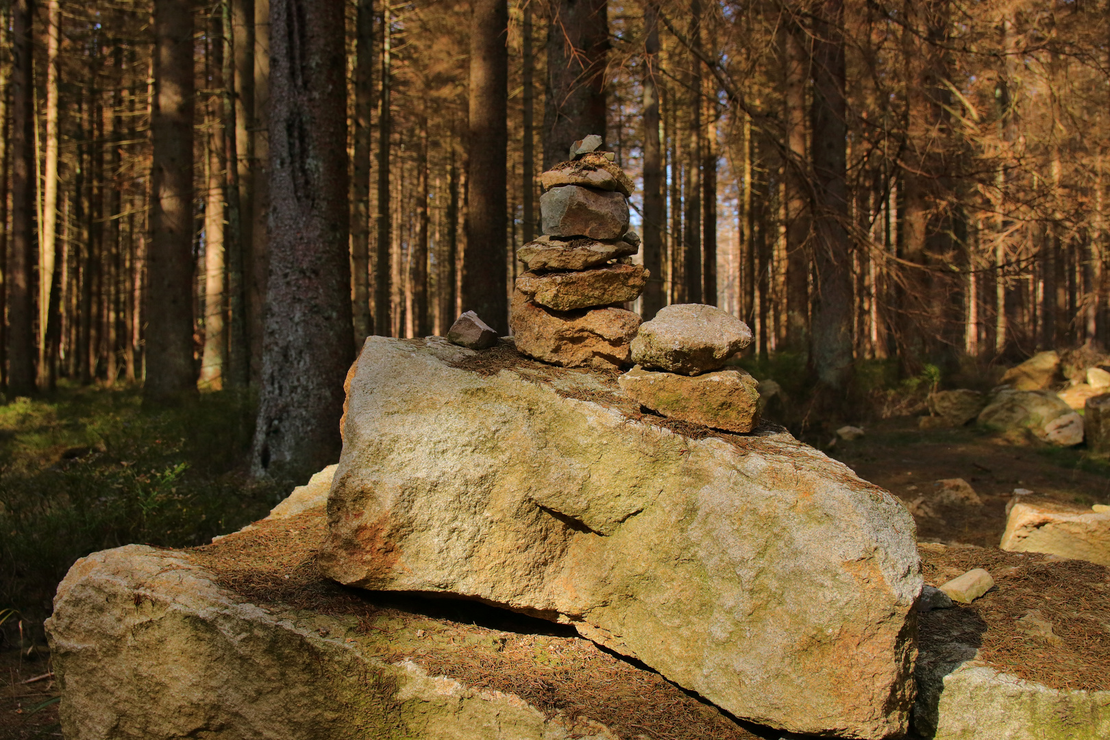 Steinhaufen am Wegesrand