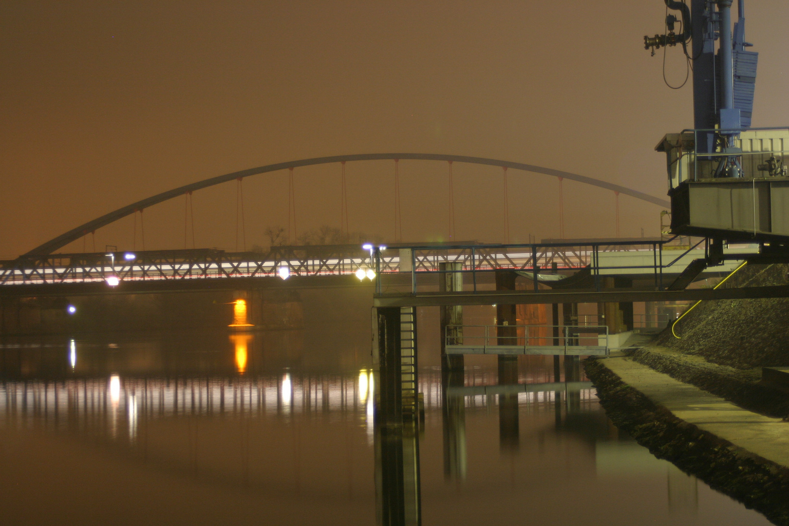 Steinheimerbrücke bei Nacht