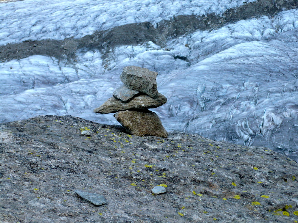Steinmännchen am Aletschgletscher