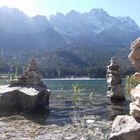 Steinmandel im Eibsse mit Zugspitze