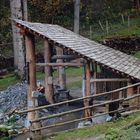 Steinmetz Hütte auf der Friesacher Burgbaustelle