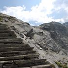 Steinplattenweg über den Prasignolapass 2700 m ü/M - nach Soglio/Bergell