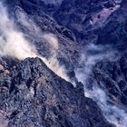 Steinschlag auf der Route zum Aconcagua