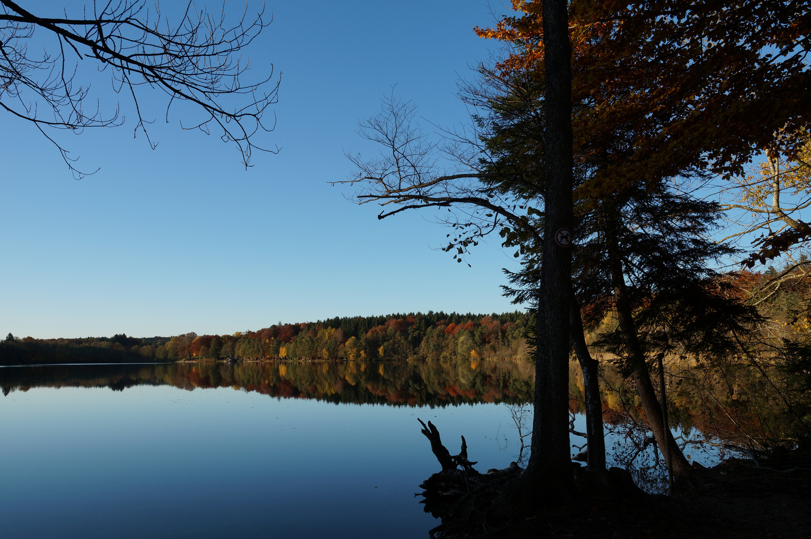 Steinsee im Herbst mit Ungeheuer