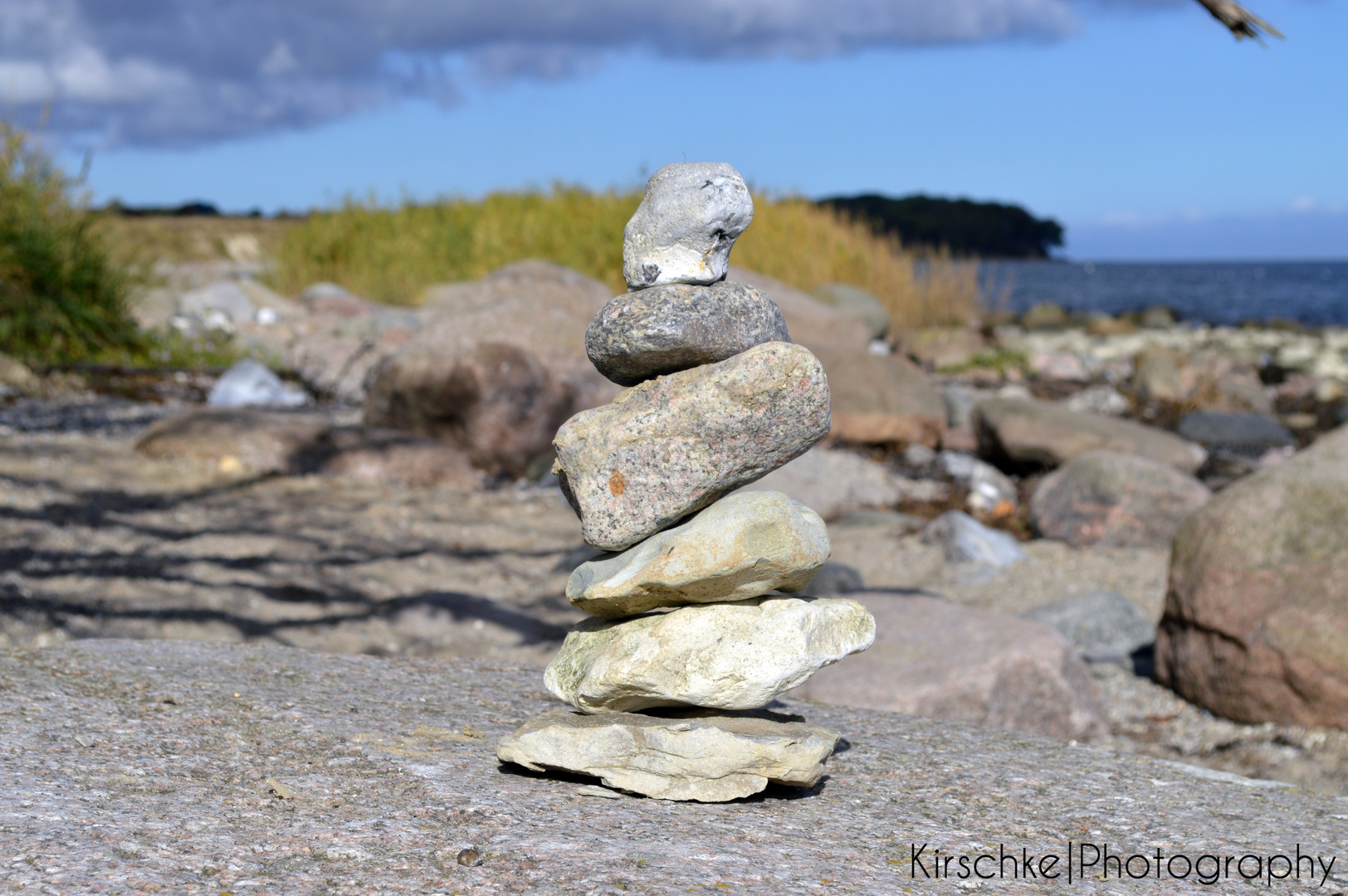 Steinstapel am Strand