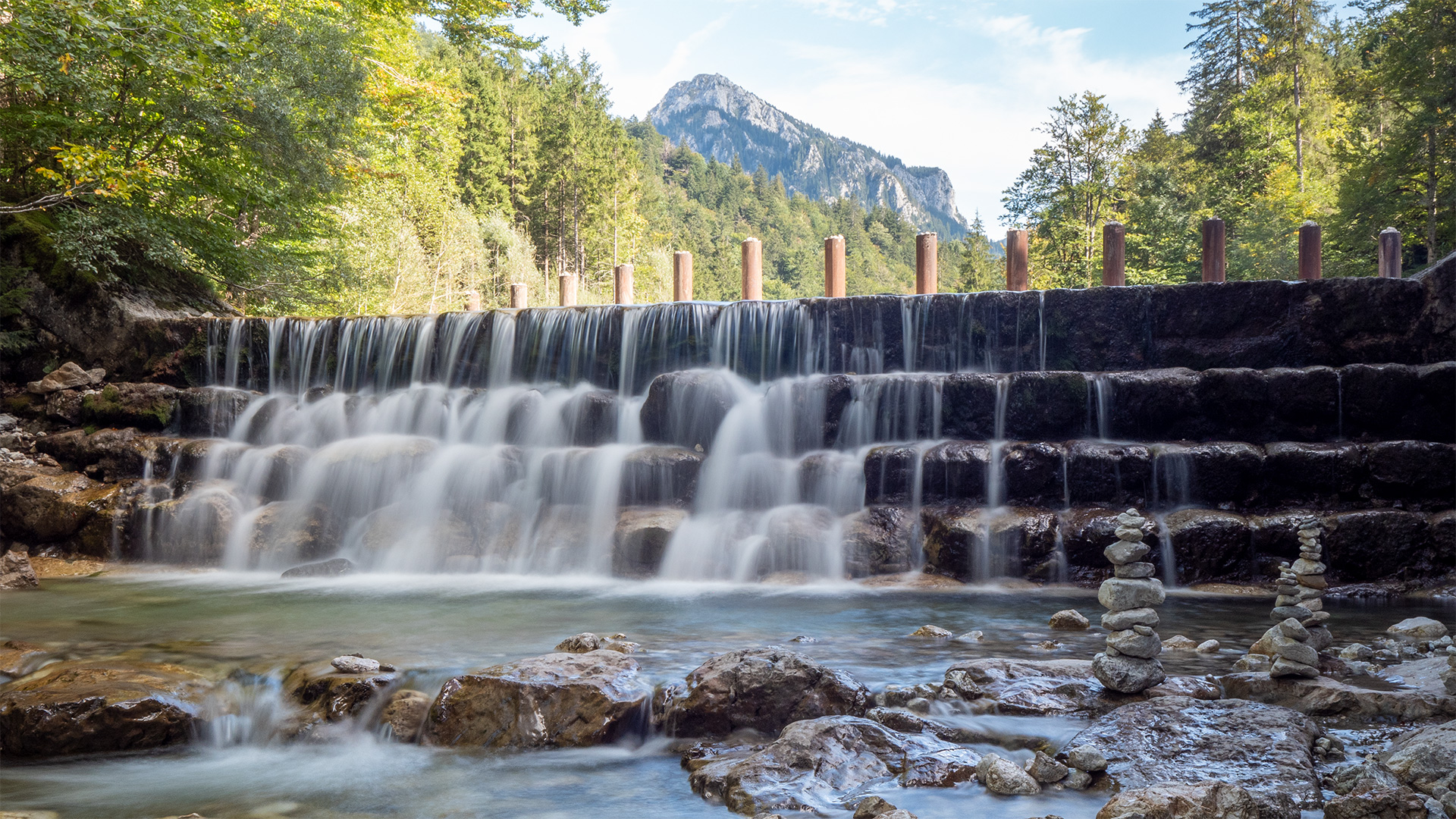 Steinstufen in Lauf der Pöllat