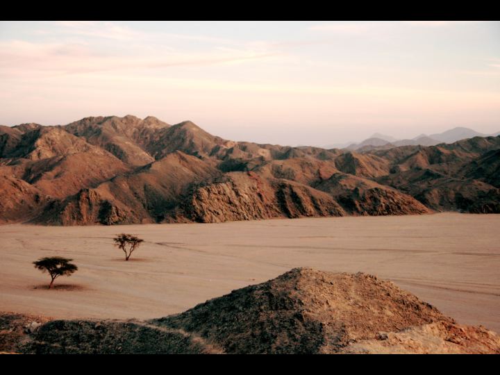 Steinwüste vor dem Sonnenuntergang, Ägypten