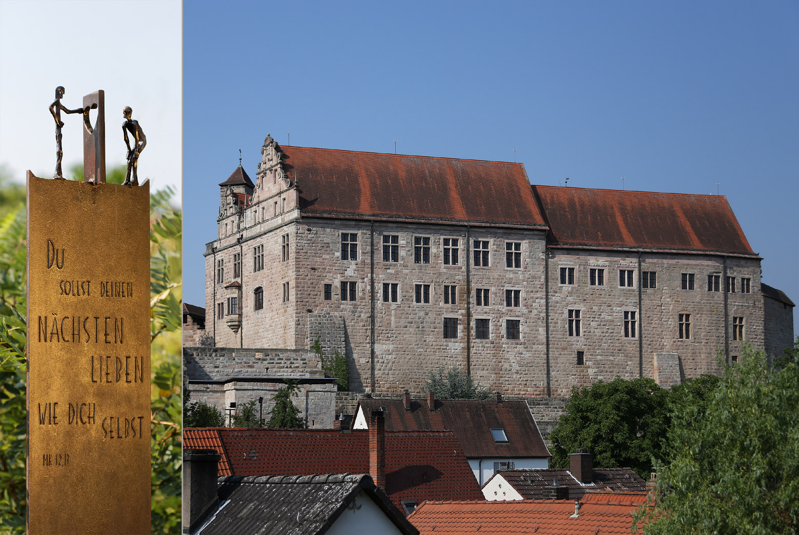 Stelen-Collage mit Cadolzburg