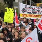 STELLEN versus BAU-STELLEN Stgt Demozug K21 meets Warnstreik März14