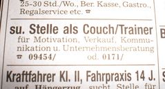 Stellenanzeige eines sportlichen Sofas...