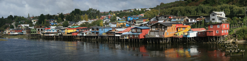 Stelzenhäuser in Castro auf Chiloe