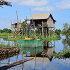 Stelzenhaus beim Tonle Sap See. Siem Reap