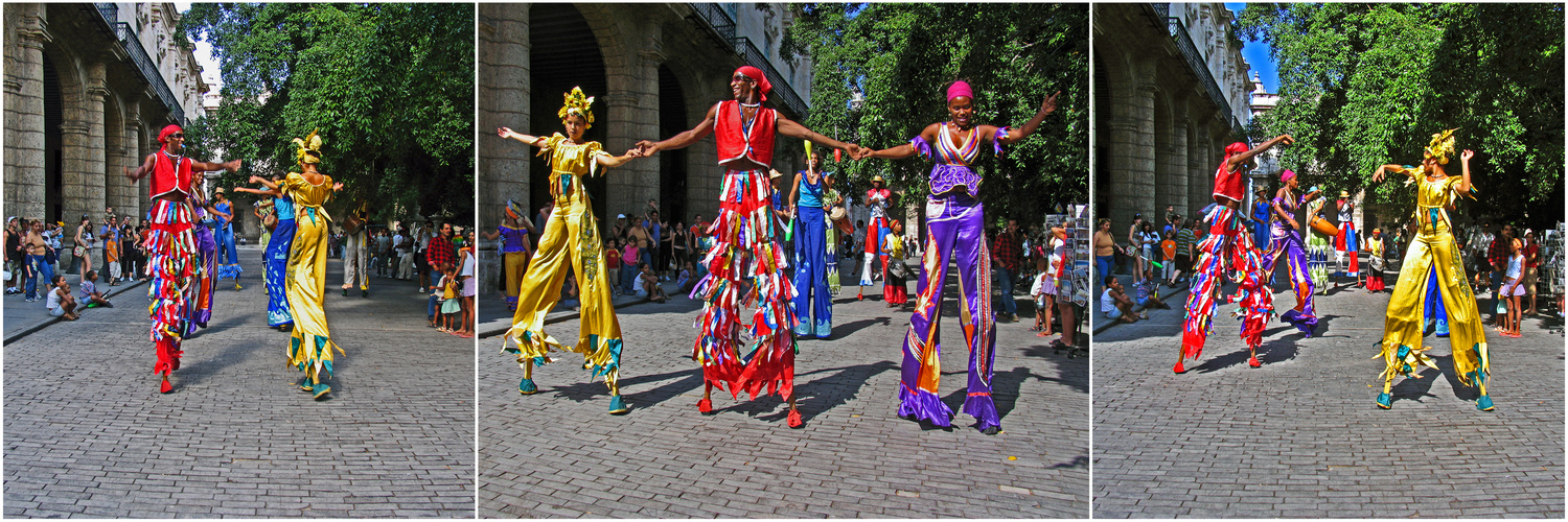 Stelzentänzer in Havanna