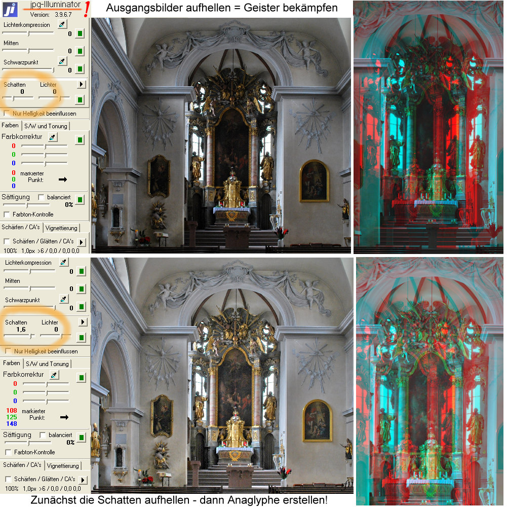 Stereofotos bearbeiten : Geister bekämpfen durch Aufhellen - z. B. mit dem jpg-Illuminator