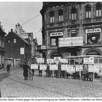 Sterkrade, Großer Markt, Protest gegen die Fusion der Städte Oberhausen, Osterfeld und Sterkrade