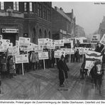 Sterkrade, Wilhelmstraße, Protest gegen die Fusion der Städte Oberhausen, Osterfeld und Sterkrade