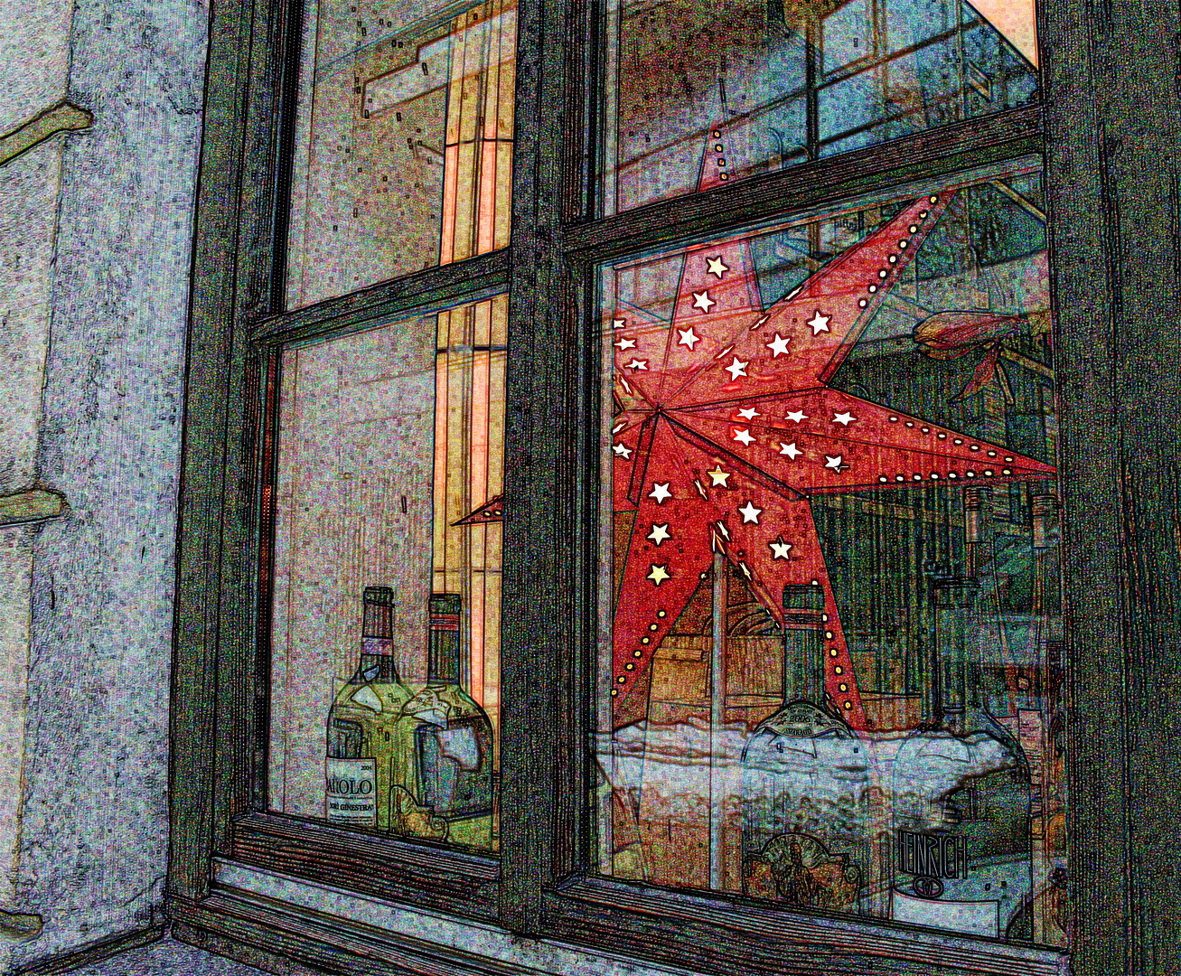 Stern in einem Fenster