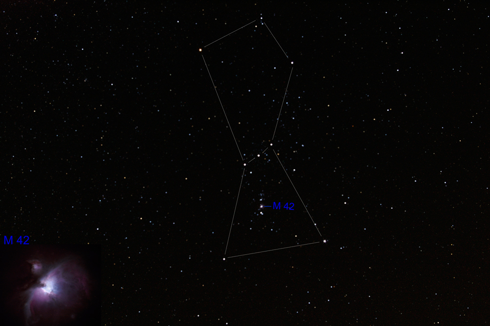 Sternbild Orion mit M42 (Orionnebel)