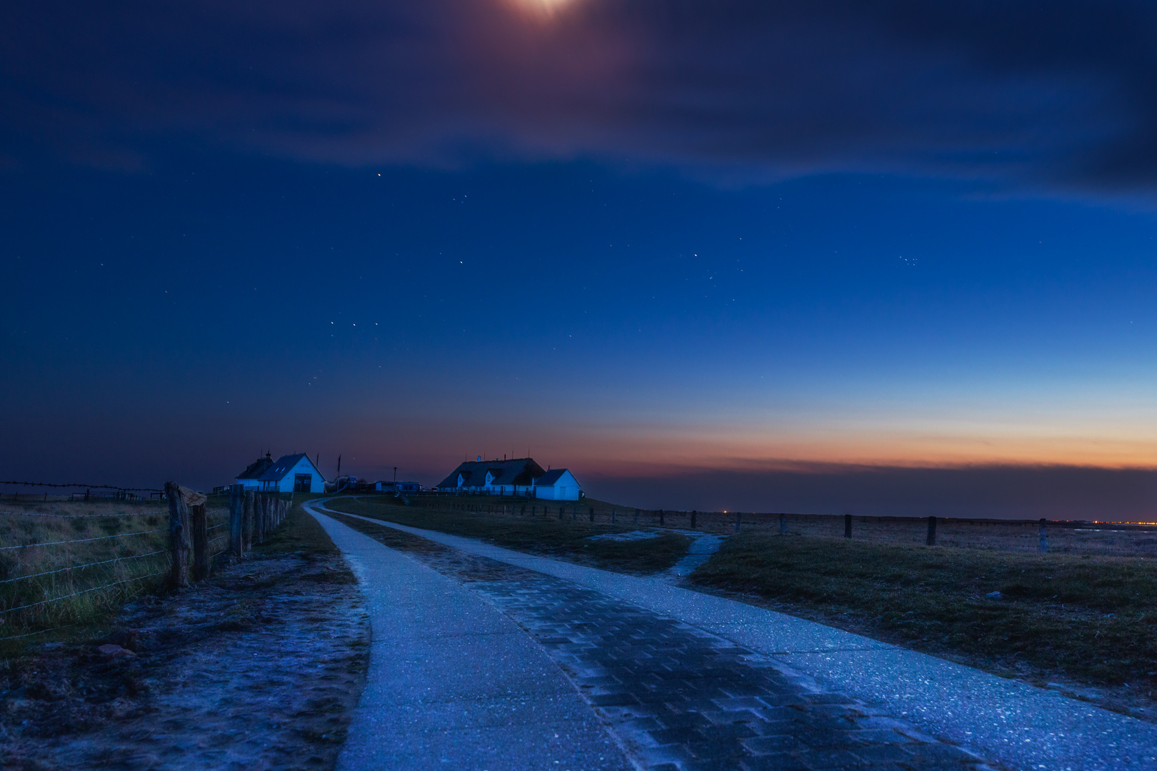 Sternenaufgang über der Hamburger Hallig