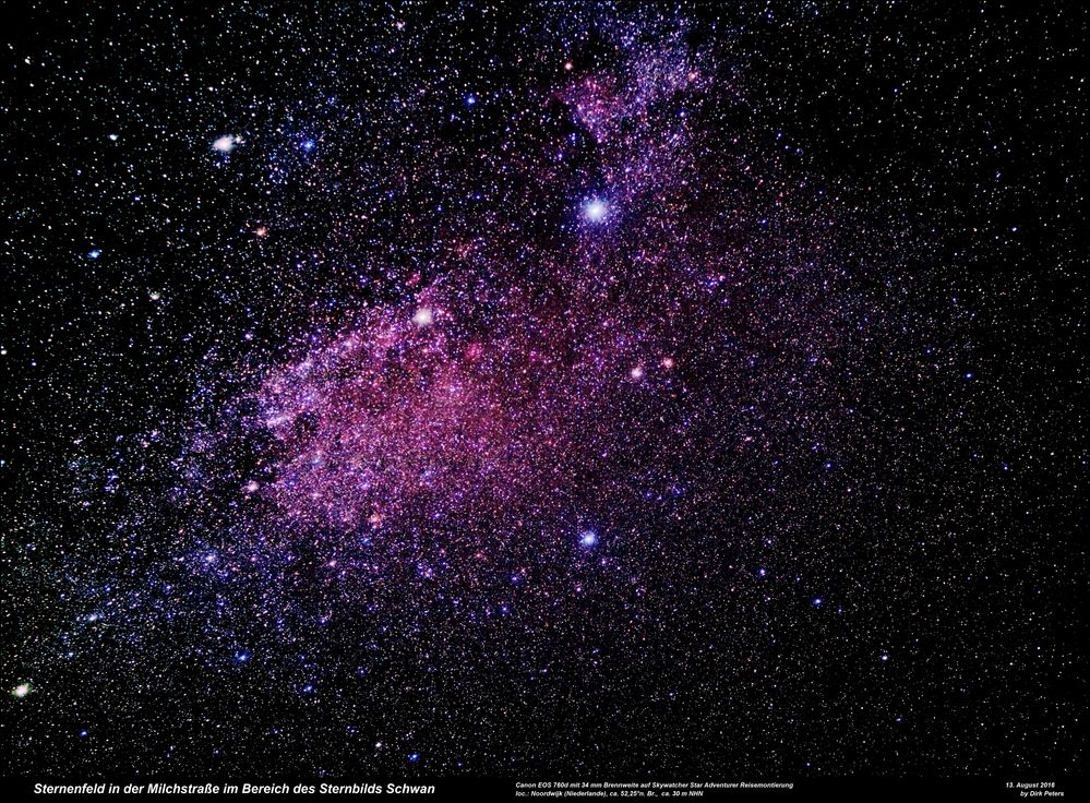 Sternenfeld in der Milchstraße im Sternbild Schwan