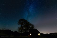 Sternenhimmel mit Milchstrasse über dem Appenzell