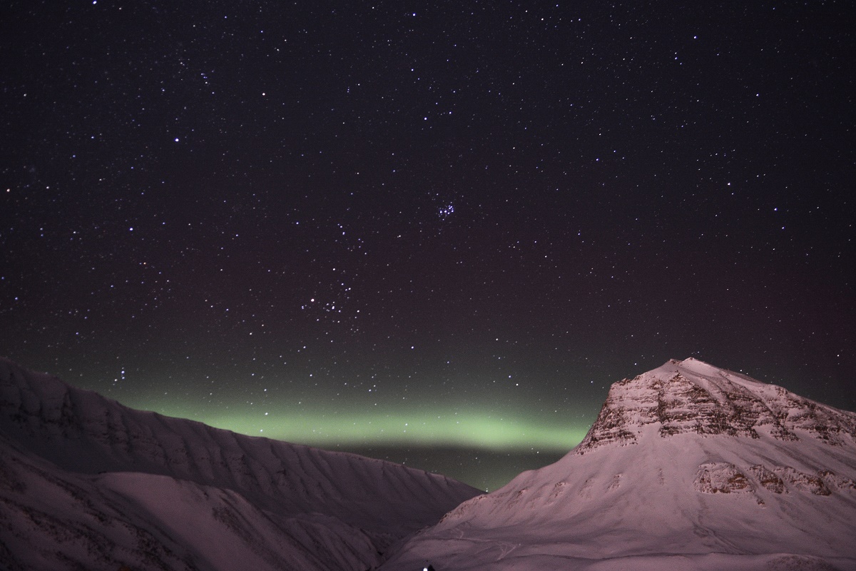 Sternenhimmel, Nordlicht, Polarnacht: Spitzbergen