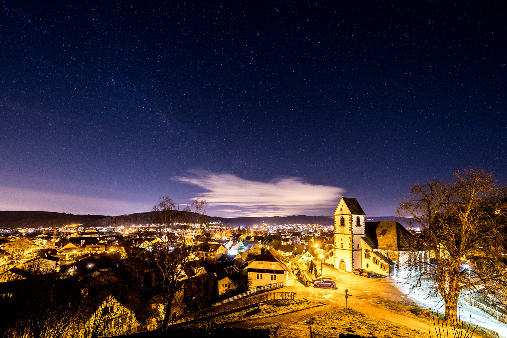 Sternenhimmel über Brombach (Lörrach)