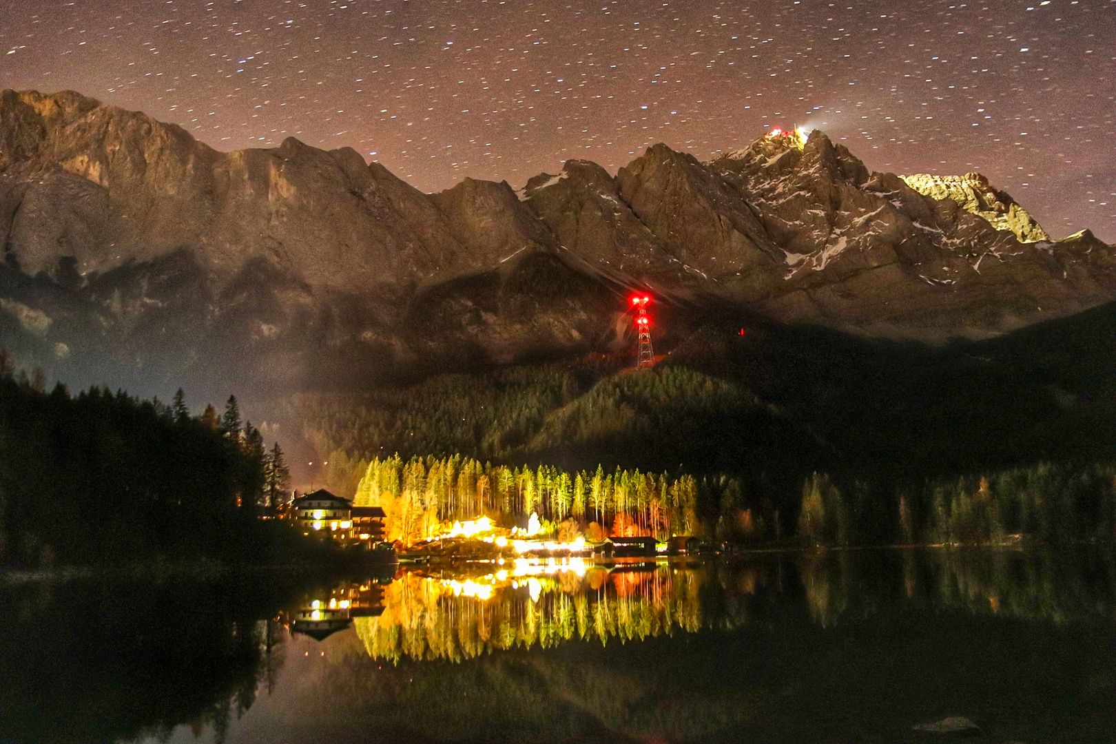 Sternenhimmel über dem Eibsee 