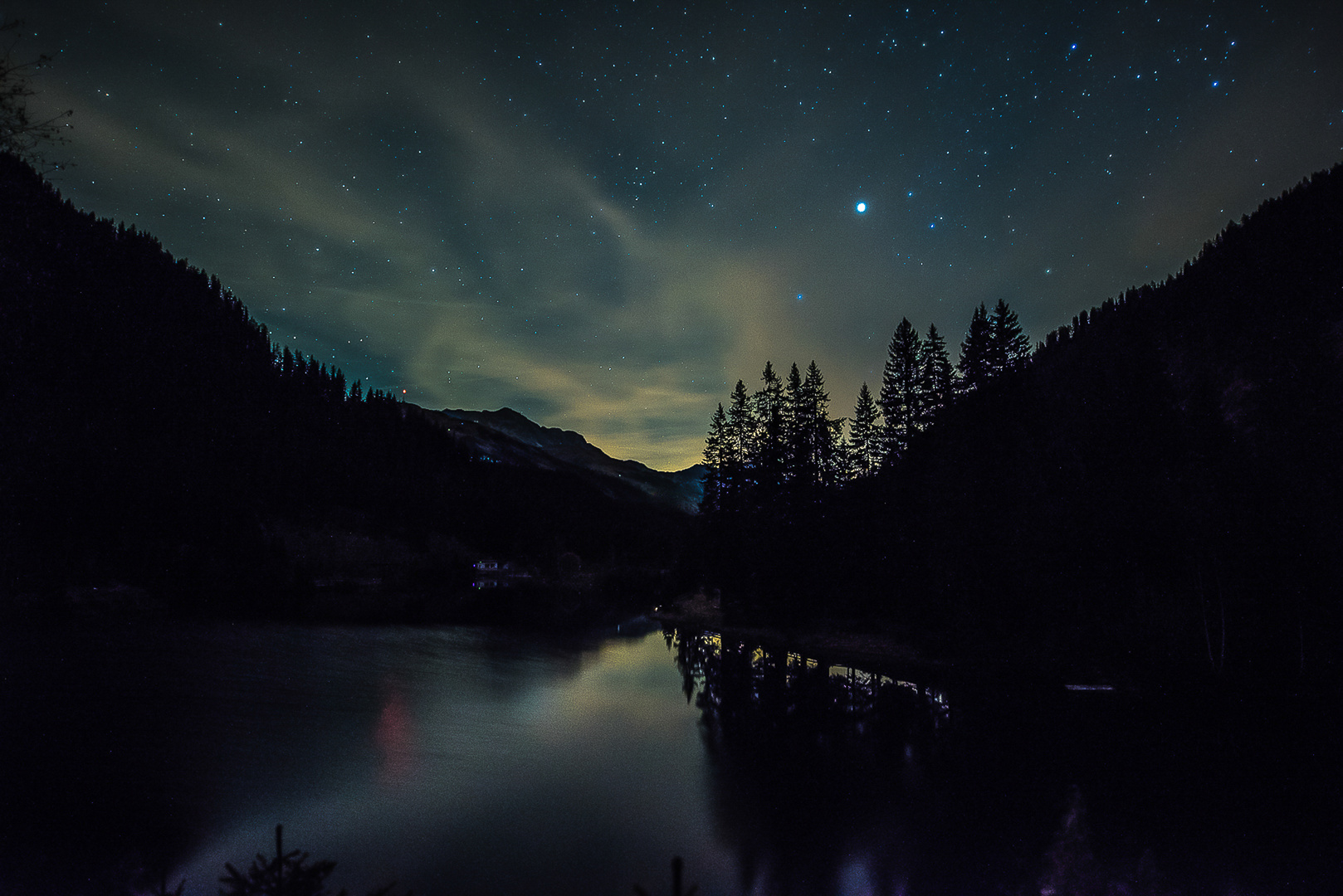 sternenhimmel über dem ferwallstausee